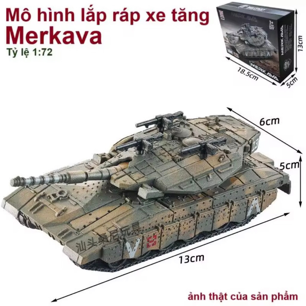 Mô hình quân sự lắp ráp xe tăng Merkava tỷ lệ 1:72 Xuja