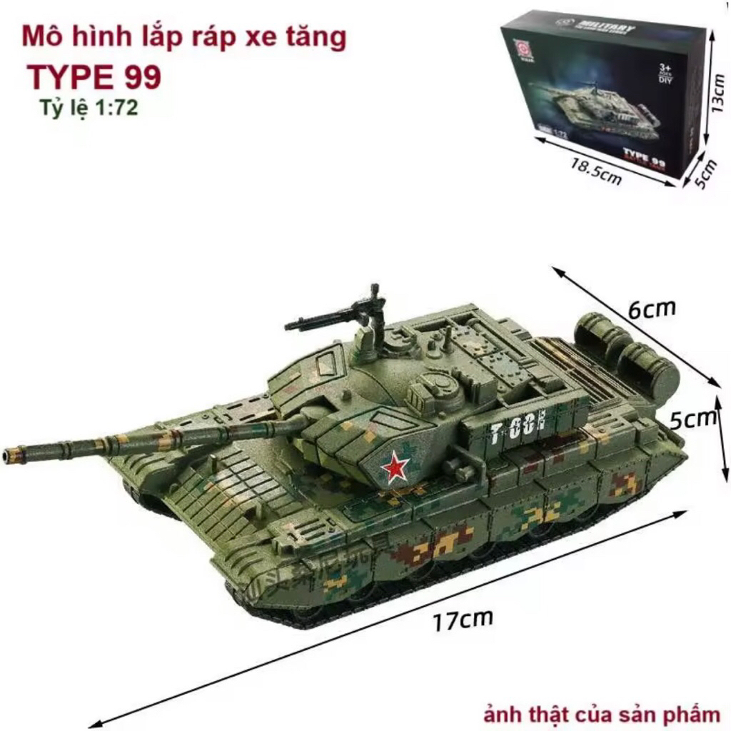 Mô hình quân sự lắp ráp xe tăng Type-99 tỷ lệ 1:72 Xuja