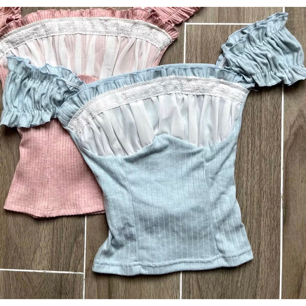 [PASS NEW] áo trễ vai Derose saigon xanh biển size S