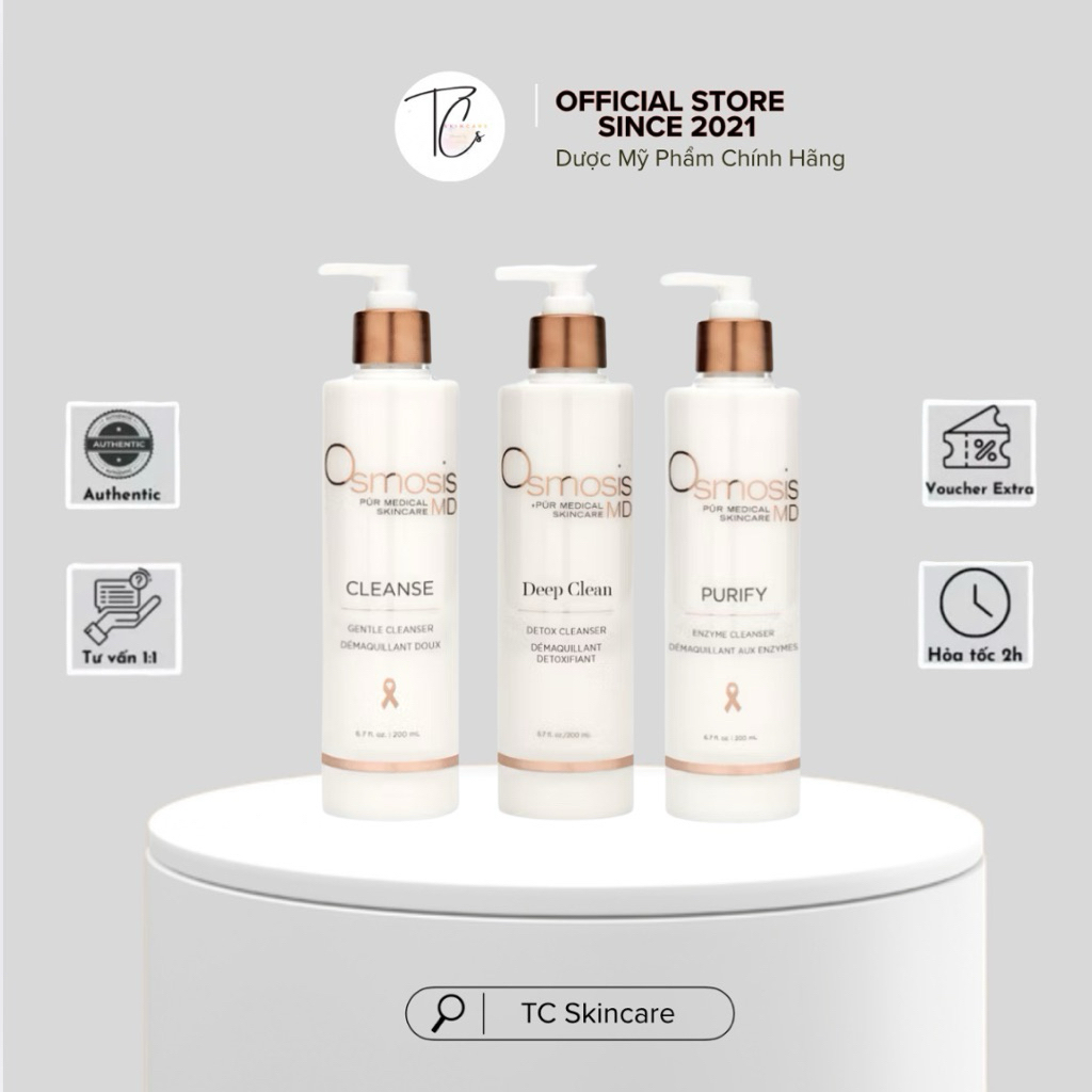 [Công Ty] Sửa Rửa Mặt Osmosis Cleanse Gentle/ Deep Clean Detox/ Purify Enzyme Cleanser 200ml