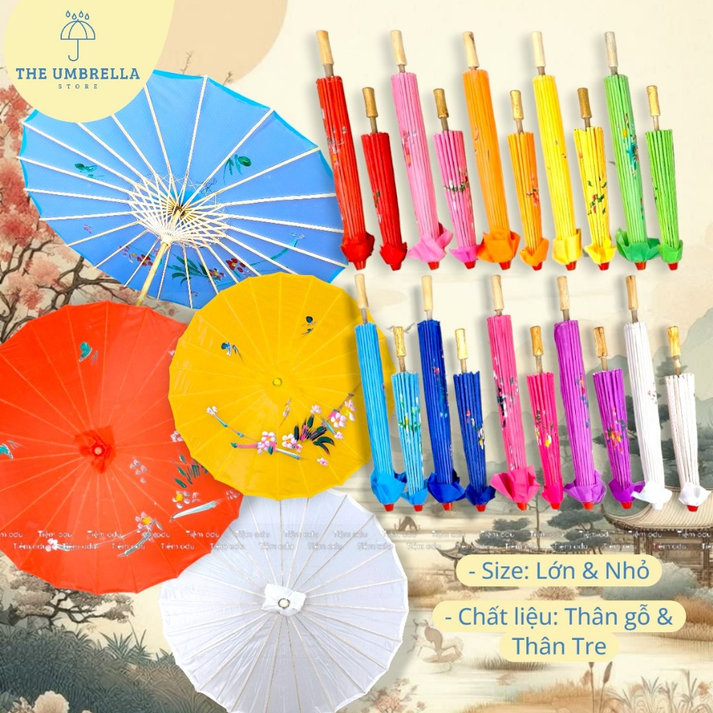 Ô Dù Cổ Phong Thân Tre, Gỗ, Ô Dù Múa Dân Tộc, Ô Dù Cổ Trang