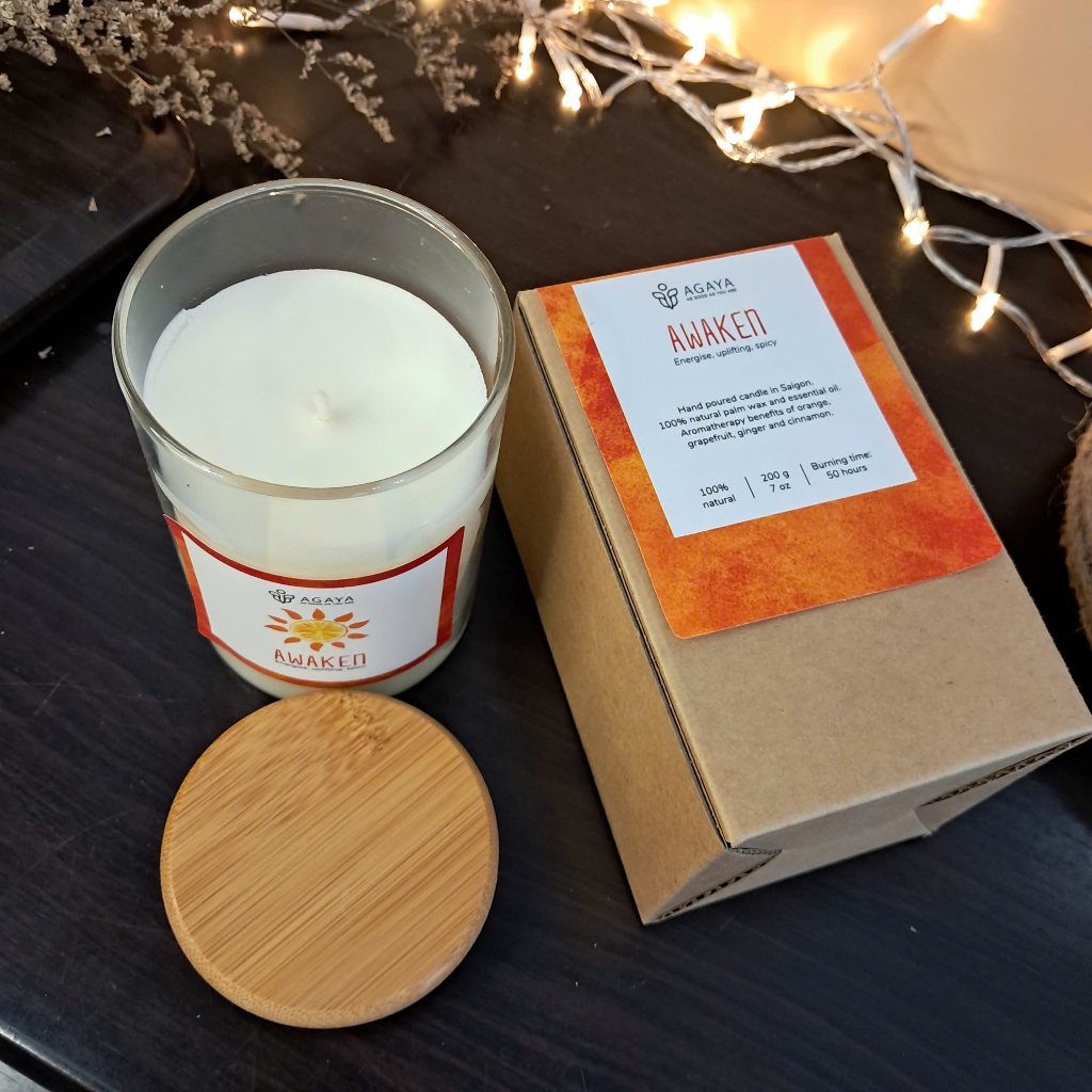 Nến thơm AWAKEN – Cam, bưởi, gừng, quế - AGAYA Candle Cup