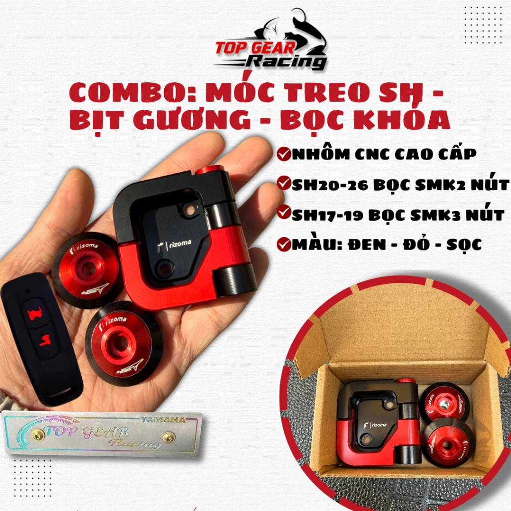 Combo: Móc Treo Đồ SH , Bịt Gương,Bọc Khóa SH 125i, 150i ,350i <TOPGEAR>