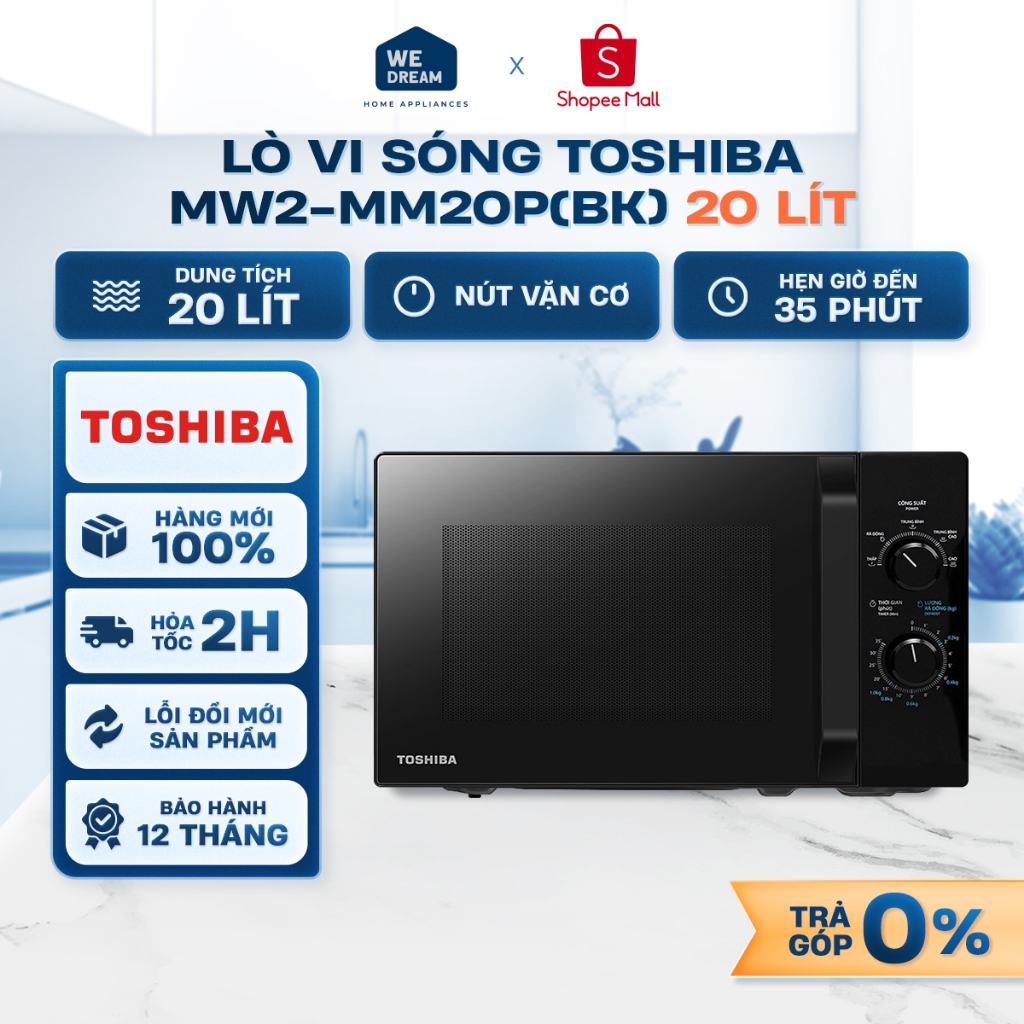 MW2-MM20P(BK) - Lò vi sóng Toshiba 20 lít MW2-MM20P(BK) - Hàng Chính Hãng, Hàng Mới
