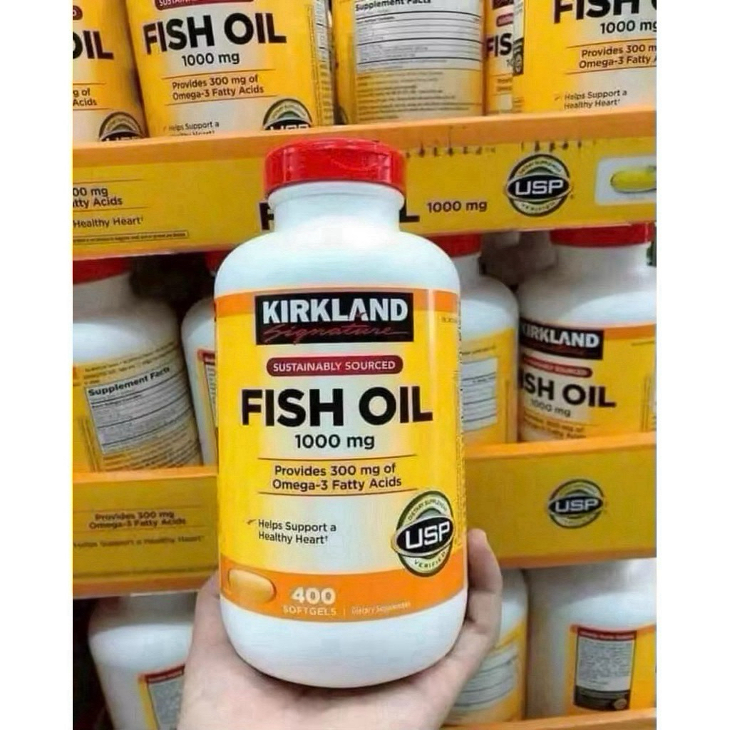 🌻🐠 [HSD 07/2028] Dầu cá KIRKLAND Omega-3 FISH OIL 1000mg của Mỹ 400 viên🐬❄️