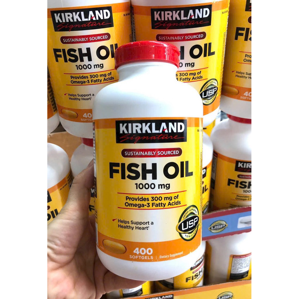 🐠🐬 [HSD 07/2028] Dầu cá KIRKLAND Omega-3 FISH OIL 1000mg của Mỹ 400 viên