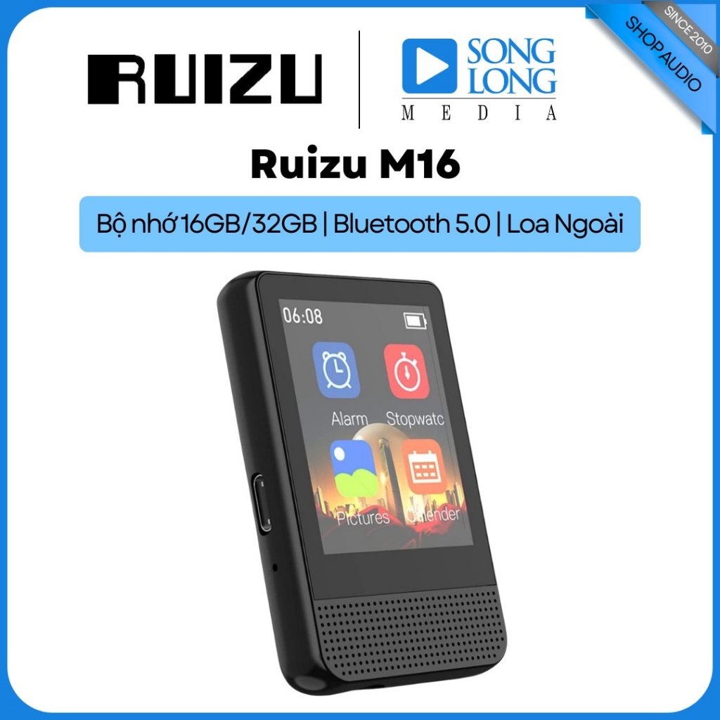 Máy nghe nhạc MP3 MP4 Bluetooth RUIZU M16 32GB -  Hàng Chính Hãng - Songlongmedia