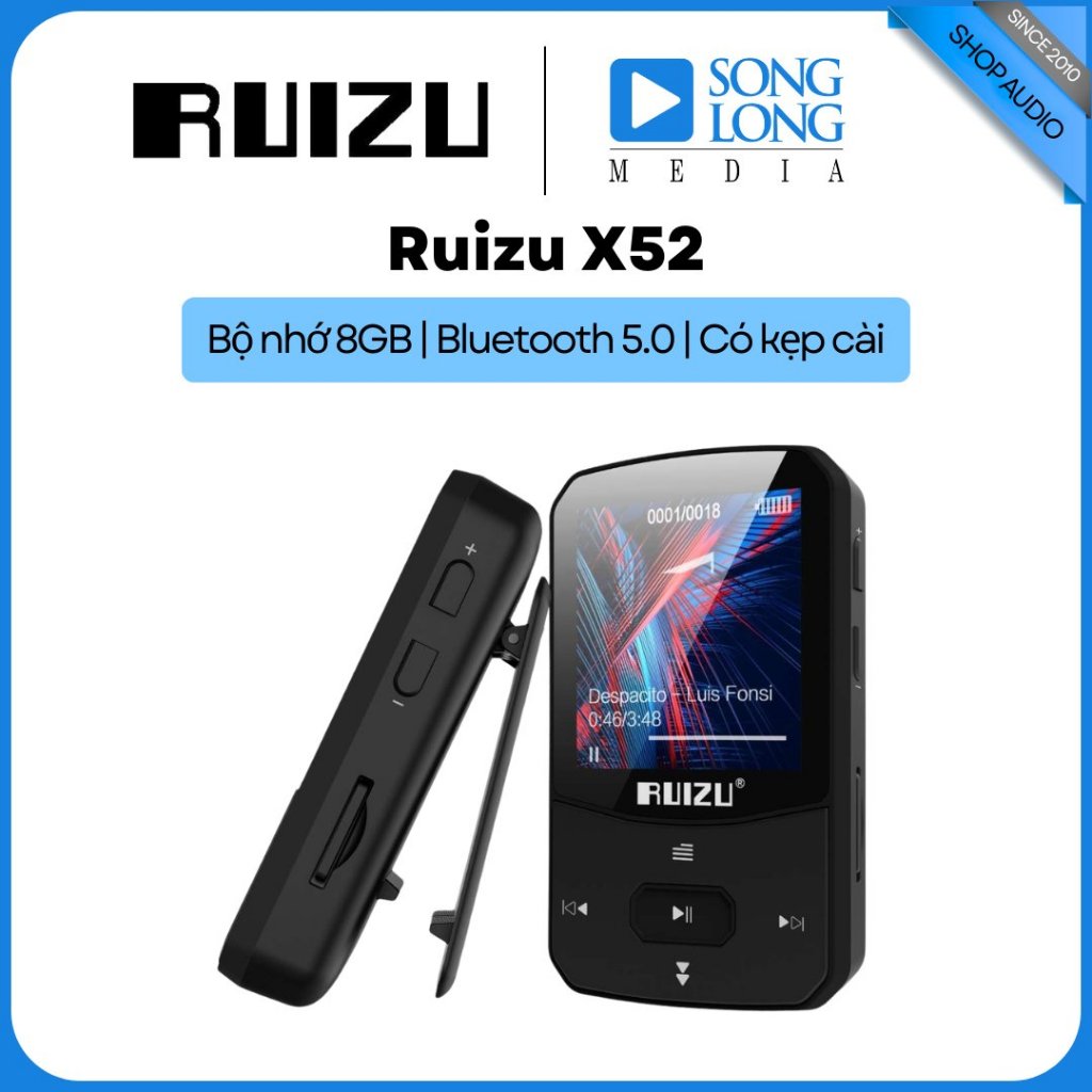 Máy nghe nhạc MP3 MP4 bluetooth RUIZU X52 -  Hàng Chính Hãng - Songlongmedia