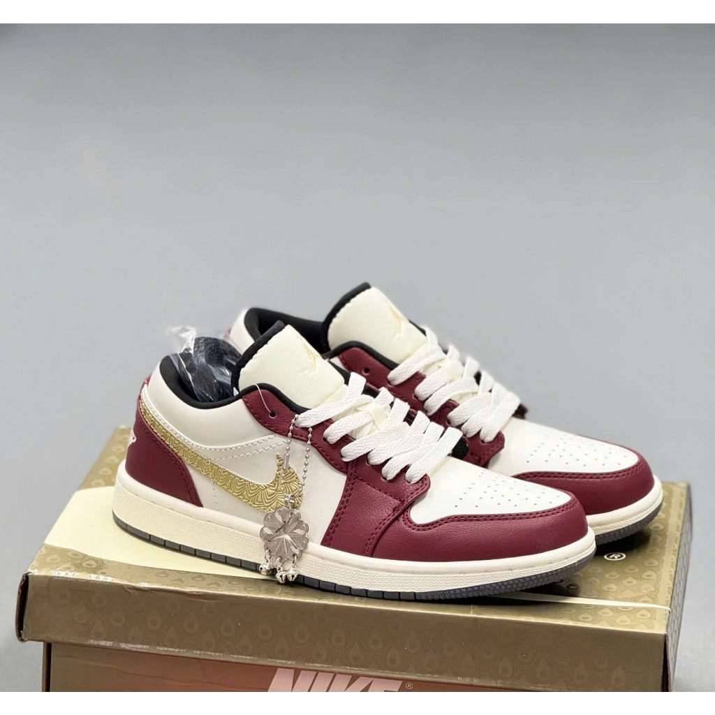GIÀY THỂ THAO JD1 LOW RỒNG ĐỎ, GIÀY SNEAKER JORDAN CỔ THẤP XANH NAVY CỰC CHẤT FULL SIZE 36-43