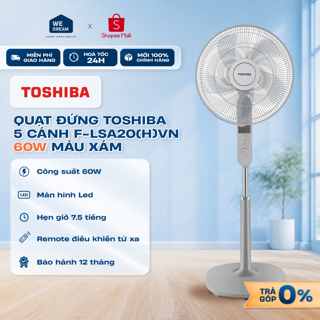 F-LSA20(H)VN - Quạt Đứng Toshiba 5 Cánh F-LSA20(H)VN 60W - Hàng Chính Hãng