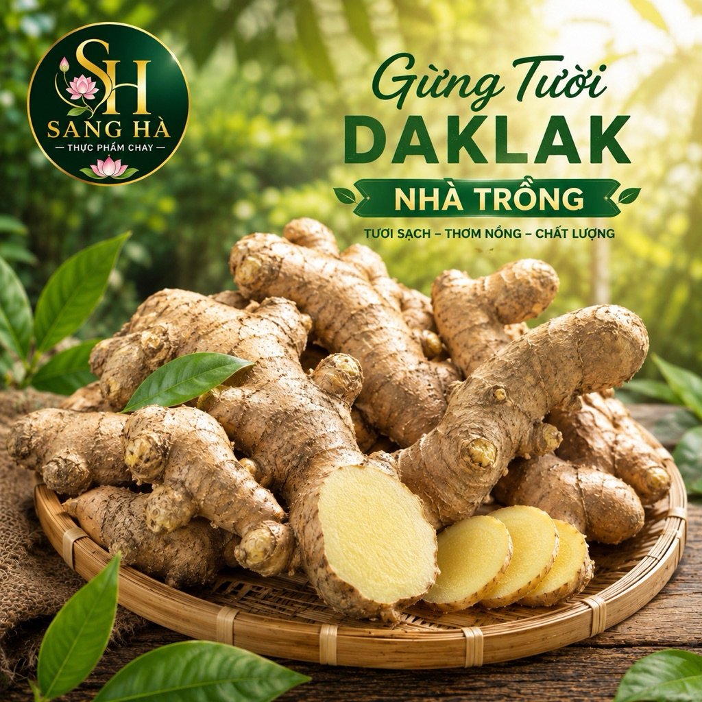 Gừng Tươi Đắk Lắk Nhà Trồng | Gừng Già Cay Thơm Tự Nhiên | Nấu Ăn, Pha Trà, Ngâm Mật Ong