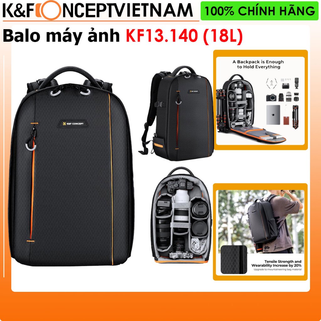 Balo máy ảnh K&F Concept KF13.140 (18 lít)