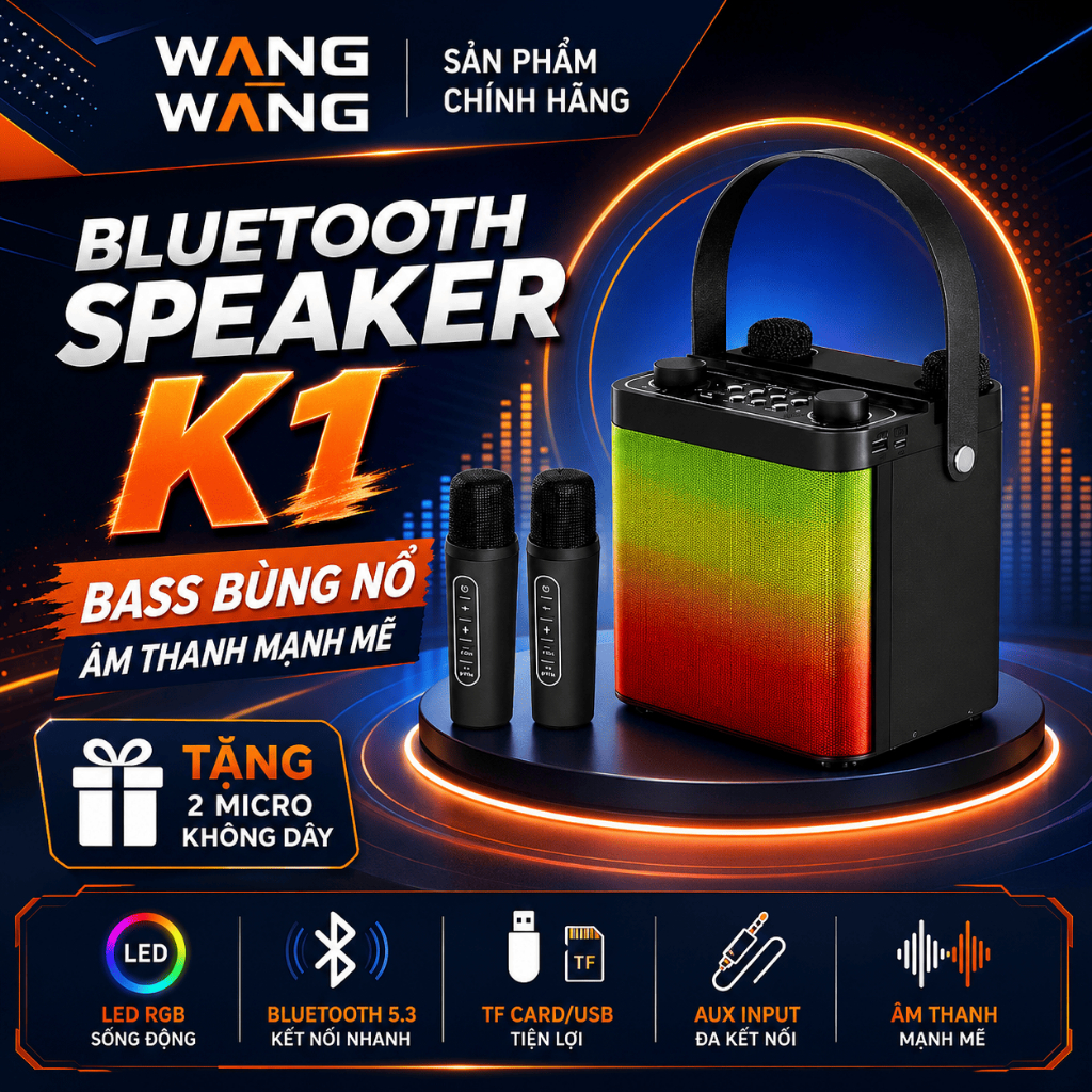 LOA BLUETOOTH BBK K1 – NHỎ GỌN, ÂM THANH MẠNH MẼ, GIẢI TRÍ MỌI NƠI