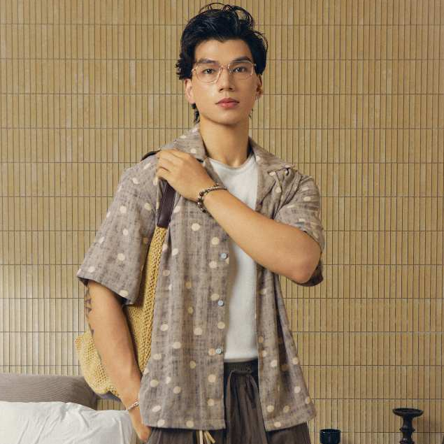 Áo sơmi cuban dáng boxy hoạ tiết UNCLÉ Wall-dot Cuban Shirt