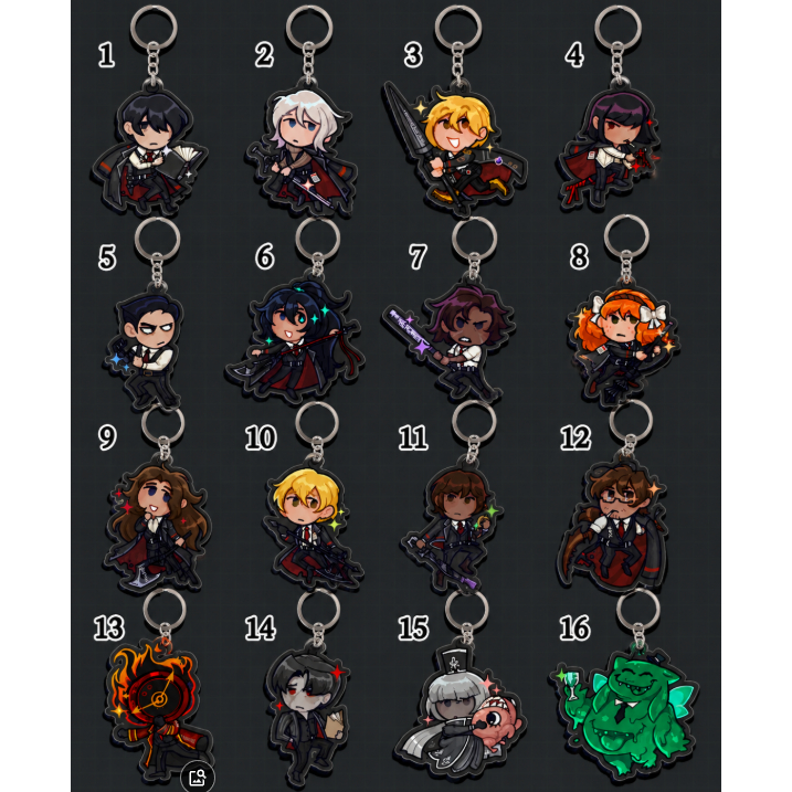 Limbus Company Sinner Acrylic Charms
