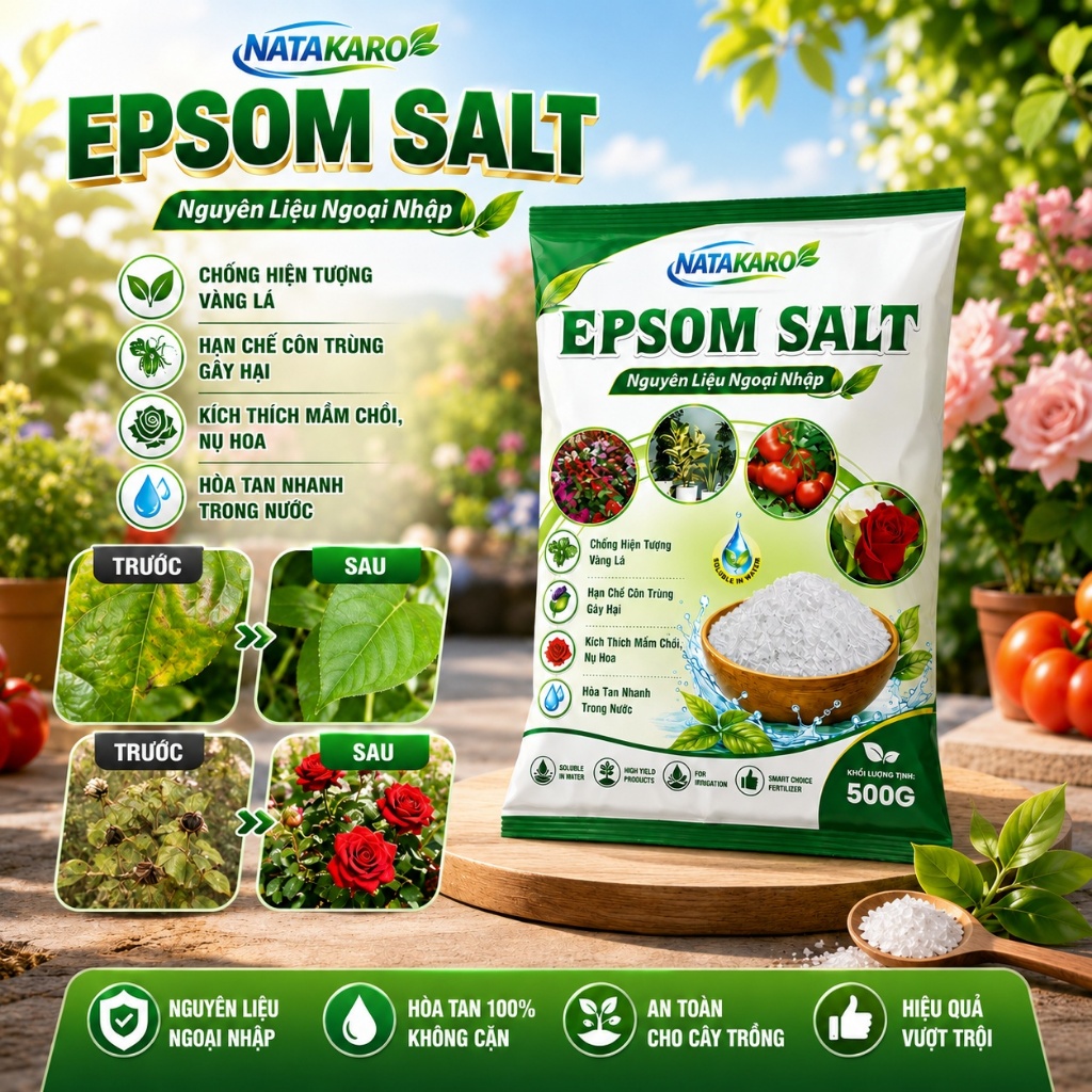 Muối Epsom ✔️ Epsom Salt ✔️ 500gr<MgSO4>-muối hạt to