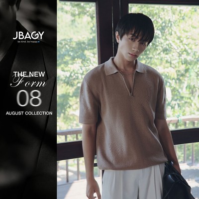 Áo polo nam dệt kim cổ zip cao cấp form rộng JBAGY Half Zip Knit Polo - JP2601