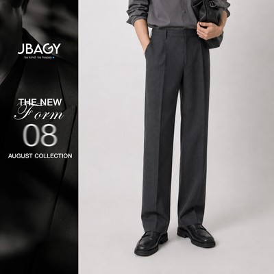 Quần tây nam ống suông đứng kẻ sọc vải âu cao cấp JBAGY - JA0306 (D9K8)