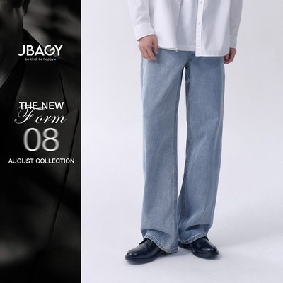 Quần jean nam ống rộng JBAGY dáng suông cạp chun - JJ0107