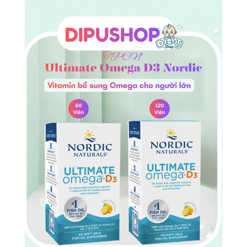 Dầu Cá Omega 3 Nordic Naturals Ultimate Omega D3 1280mg Lemon Flavour (Vị Chanh)