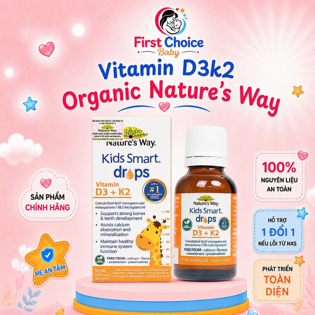 Vitamin D3k2 Organic Nature's Way, D3K2 Cho Trẻ Sơ Sinh - Ngân Hà Baby