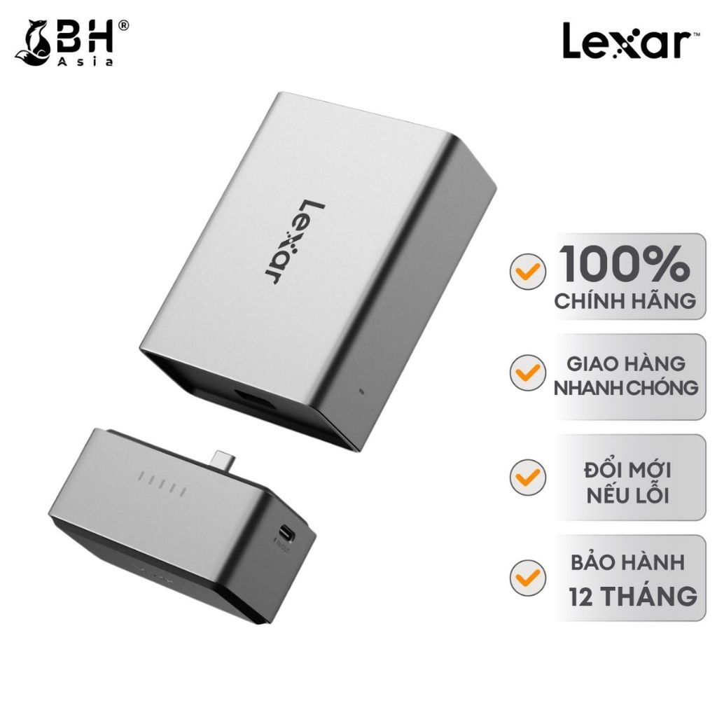 BH Asia - Trạm kết nối Lexar Professional Workflow Go với 2 Module kèm pin 5000mAh