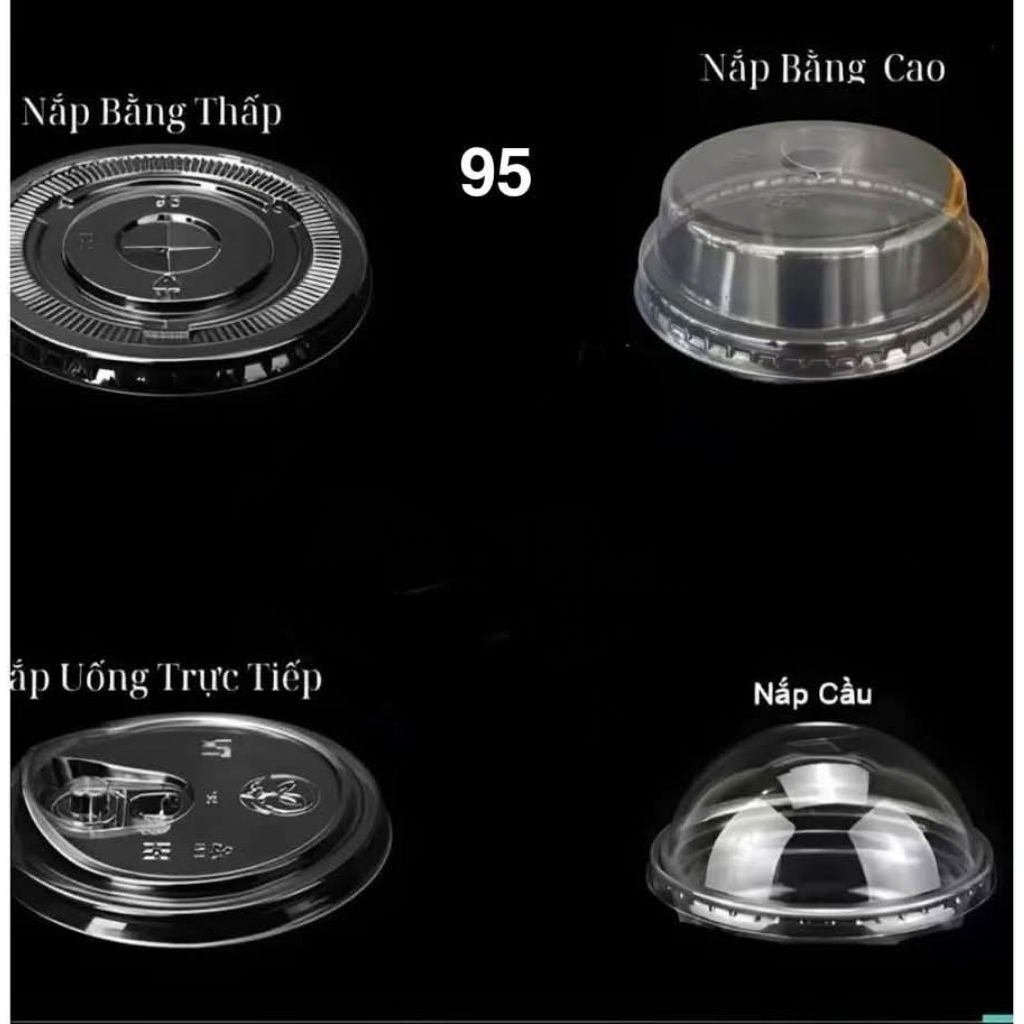 1000 chiếc nắp ly nhựa phi 95 dùng cho các loại ly