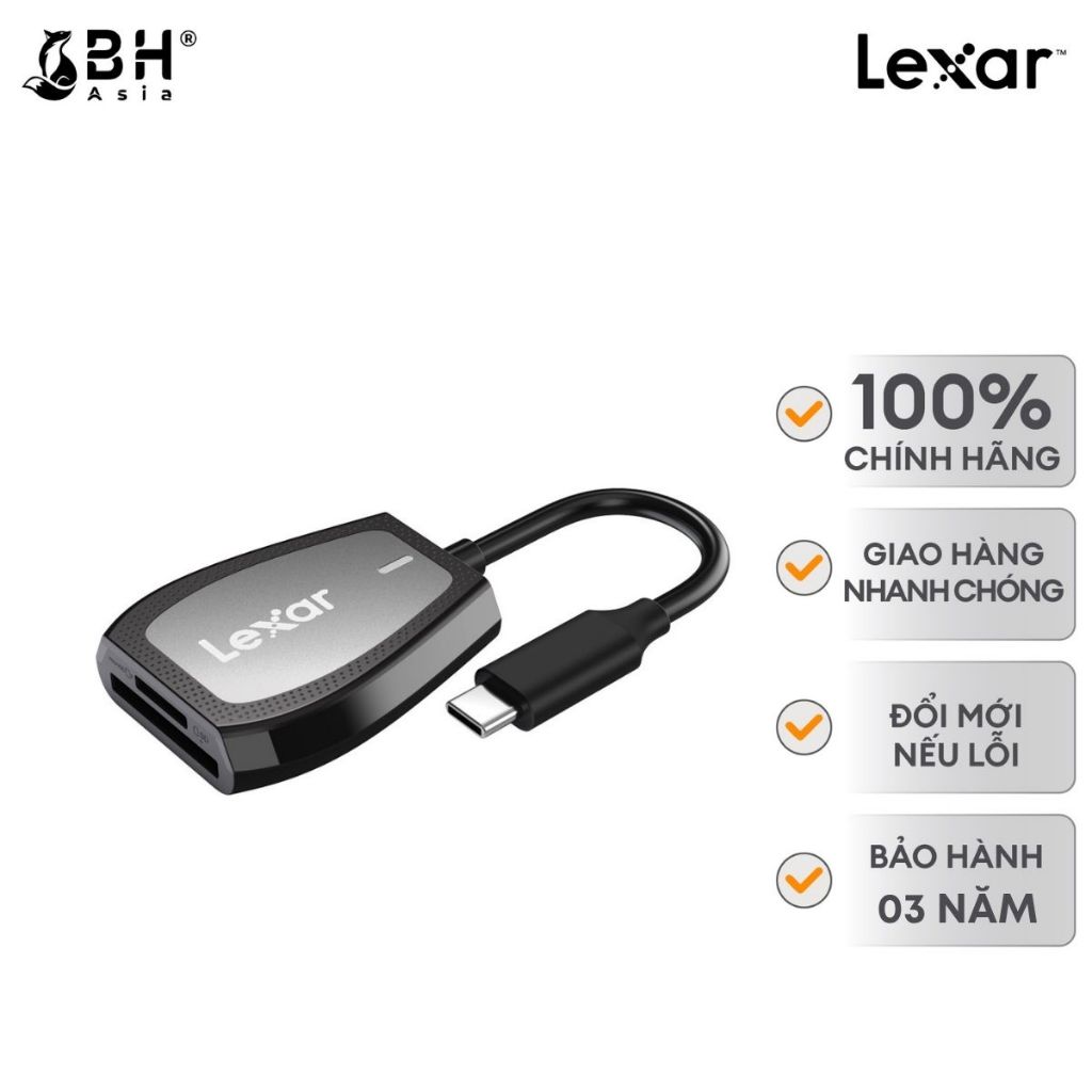 BH Asia - Đầu đọc thẻ nhớ Lexar USB-C Dual Slot SD - microSD