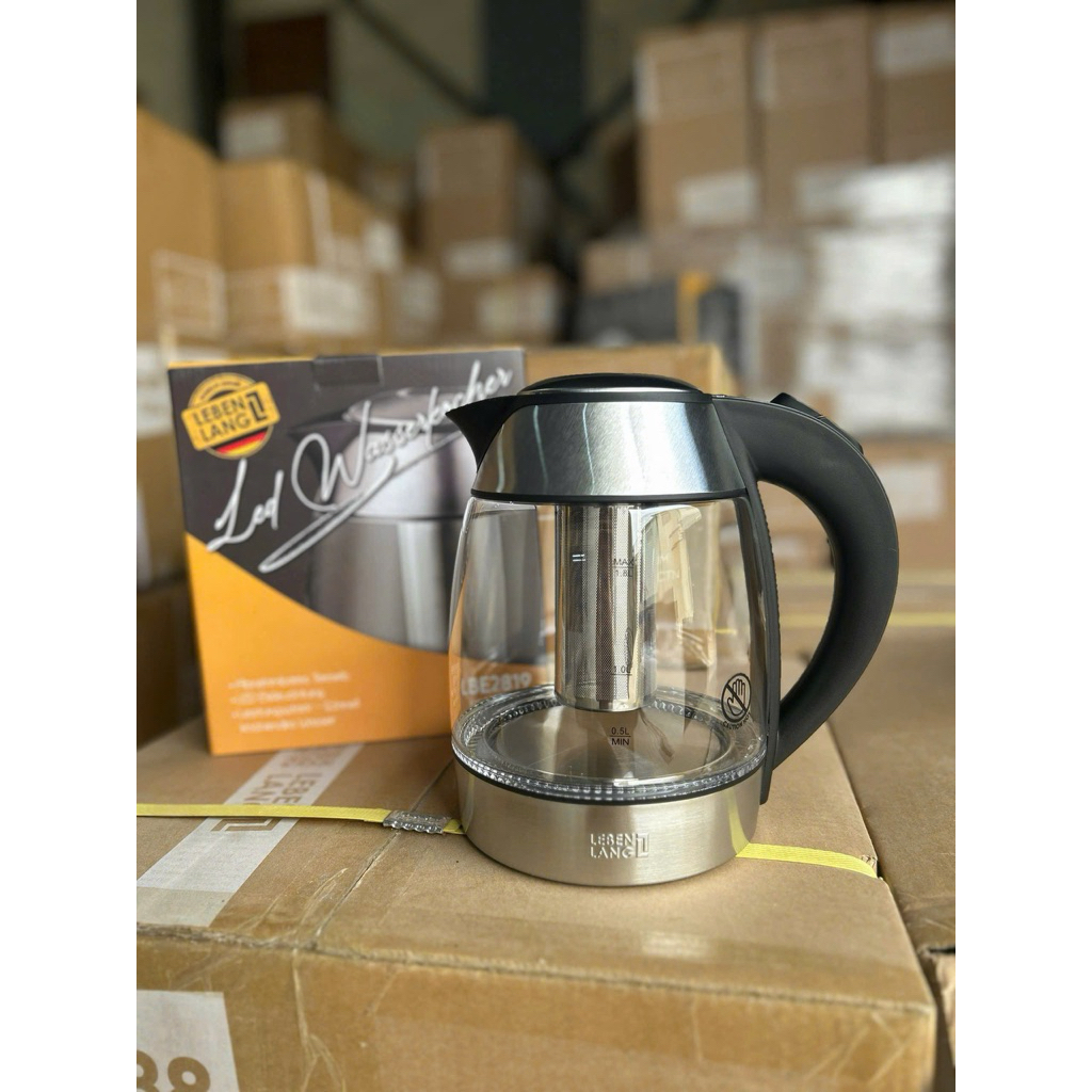 Ấm siêu tốc thủy tinh 1.8L LEBENLANG (LBE2819)