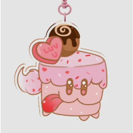 Cake Hound Clear Acrylic Keychain (Strawberry Vers.)