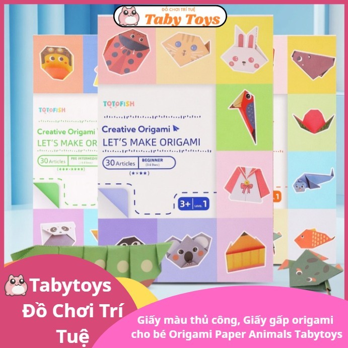 Giấy màu thủ công, Giấy gấp origami  cho bé Origami Paper Animals Tabytoys
