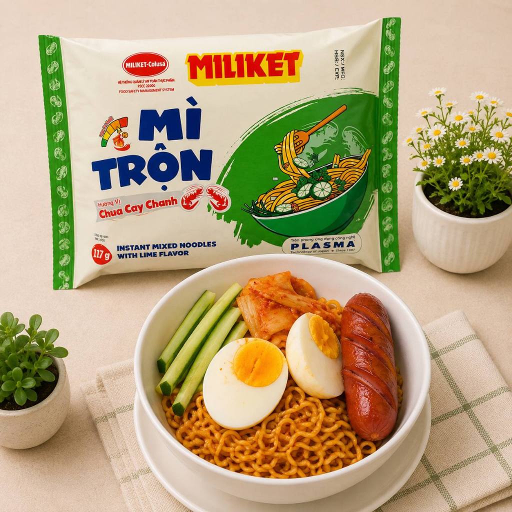 Mì Trộn Miliket Hương Vị Chua Cay Chanh Đậm Vị 117g