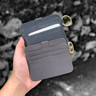 Ví Đựng Card Da Thật Nam Nữ - Ví Thẻ ATM Mini Có Móc Khóa, Nhiều Ngăn, Nhỏ Gọn