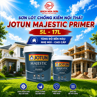 [5L/17L]  Sơn Lót Chống Kiềm Nội Thất Jotun Majestic Primer Chính Hãng Tăng Độ Bền Màu Nhẹ Mùi Cao Cấp