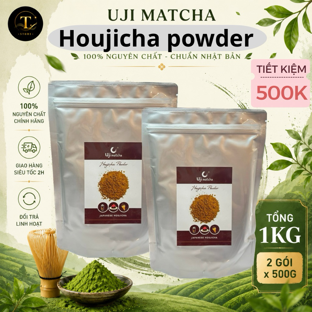 [Combo Tiết Kiệm 2 gói] Bột Trà Rang Houjicha Powder Tổng 1kg