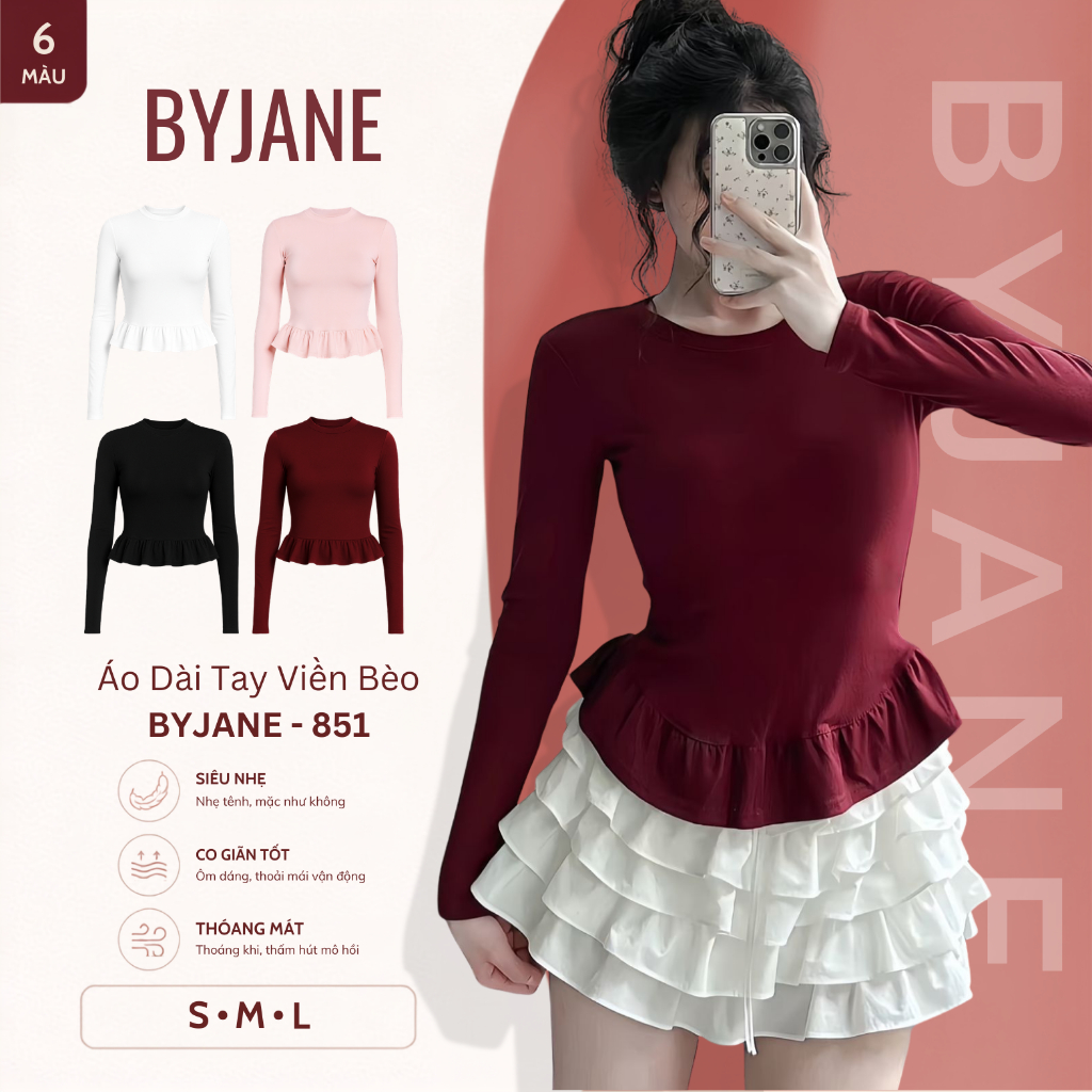 [XẢ KHO] Áo Thun Nữ Ôm Body Viền Bèo Chất Thun Mịn BYJANE - 851