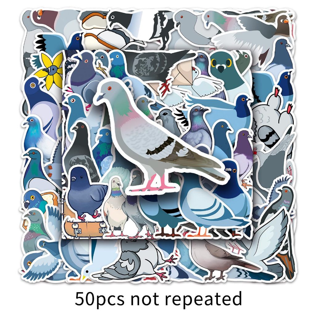 set 50 sticker Chống Nước chim Bồ Câu Dove dễ thương cute nhãn dán laptop xe mũ bảo hiểm ST120