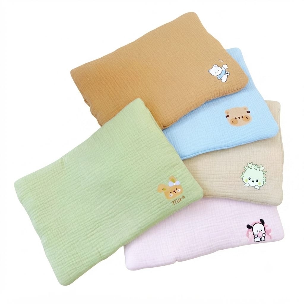 Gối xô muslin bằng màu trơn cho bé sơ sinh
