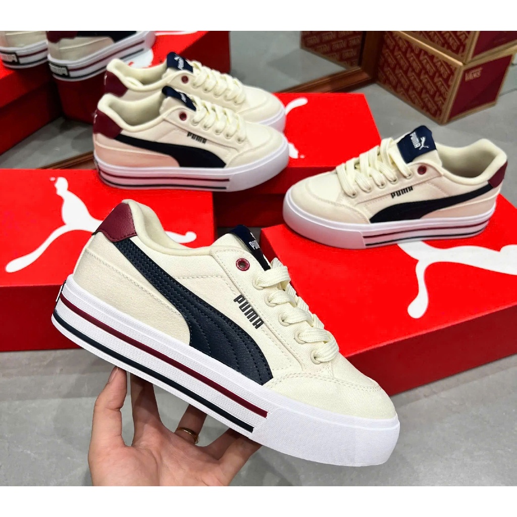 GIÀY THỂ THAO PUMA PALEMO, PUMA COURT NAVY -GIÀY THỂ THAO NAM NỮ PUMA PALEMO TRẮNG
