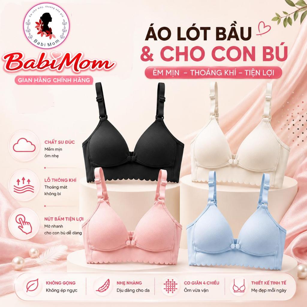Áo Lót SU NON KHÔNG GỌNG (Tặng Kèm khuy Nới ) Bầu và Cho Con Bú Nâng Ngực tự nhiên, Thoáng Mát 185