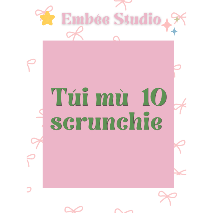 Túi mù Scrunchie lộn xôn, xé túi mù scrunchie, combo dây cột tóc xinh xắn, Set 10 Scrunchie Màu phon