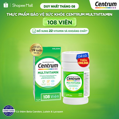 [Hannah Olala x Centrum] Thực phẩm bảo vệ sức khỏe CENTRUM MULTIVITAMIN cho NGƯỜI LỚN TỪ 19 TUỔI – 108 Viên