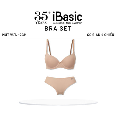 Bộ đồ lót nữ iBasic áo ngực có gọng mút vừa T-Shirt smoothies BRAW130 và quần PANW130