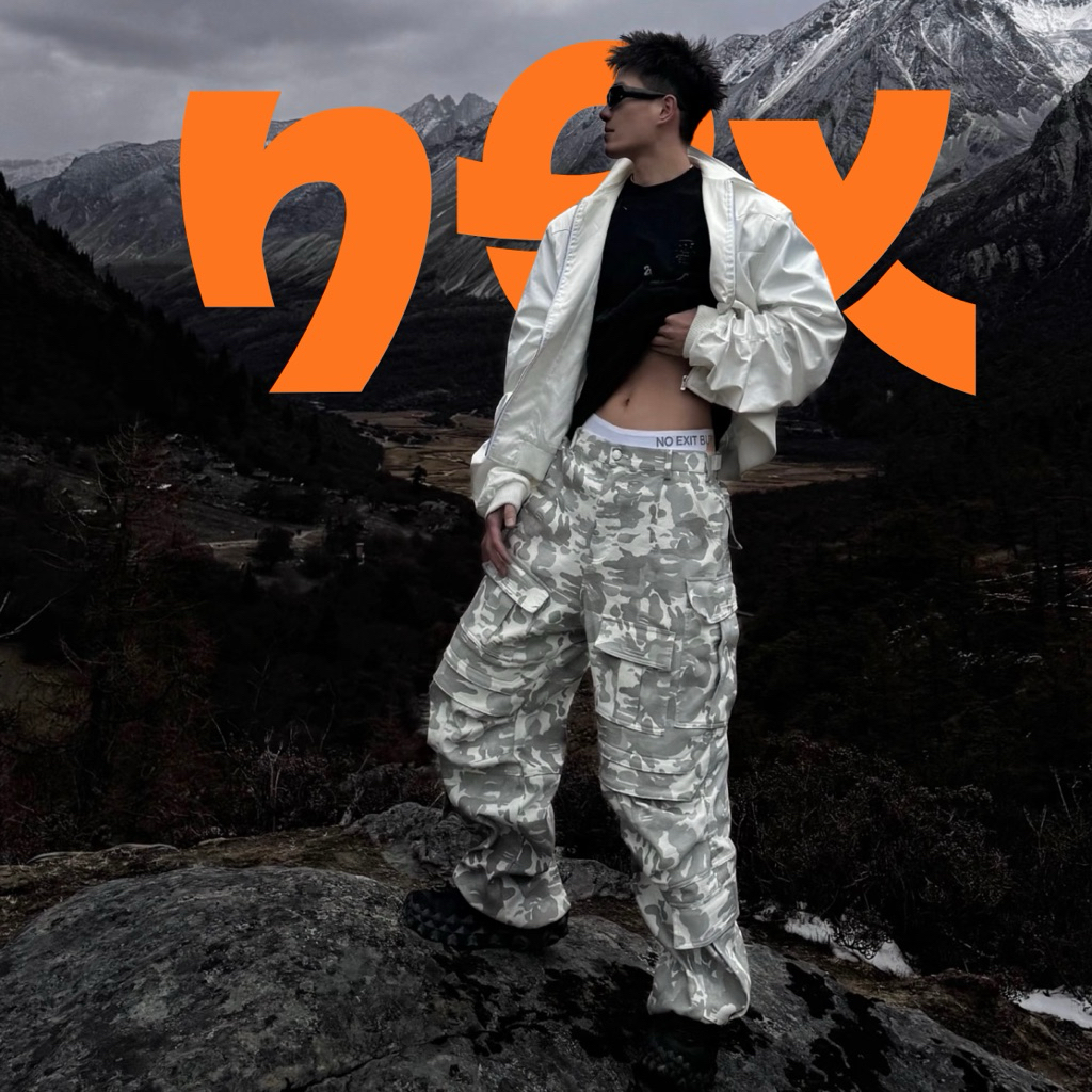 [ NEW ] Gray Distress Camo Cargo Pants Wide Leg - Quần Kaki Cargo Pants Dáng Suông Tông Xám Rằn Ri O