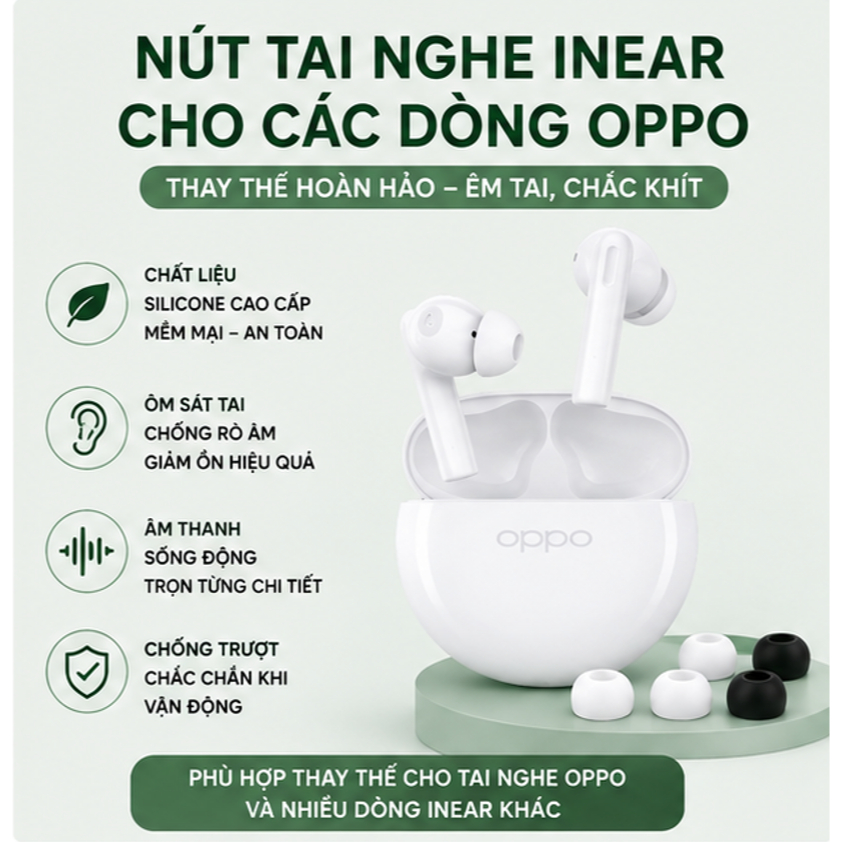 [Hỏa Tốc] Bộ Nút tai nghe Cho OPPO Inear , Bộ Núm tai nghe Inear Soundcore , Chống ồn Tốt , Núm tai 