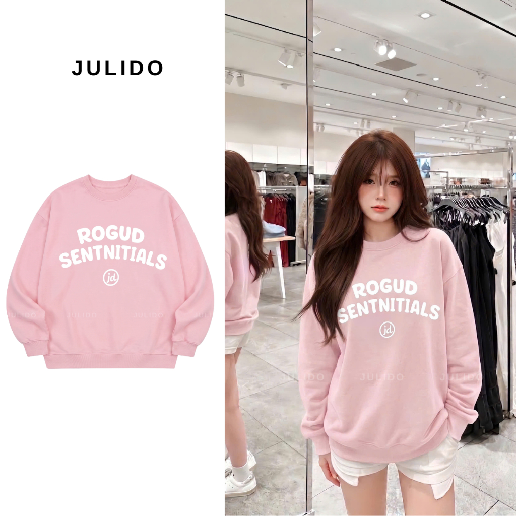 Áo Sweater JULIDO vải nỉ 2 da có khóa cổ form rộng unisex