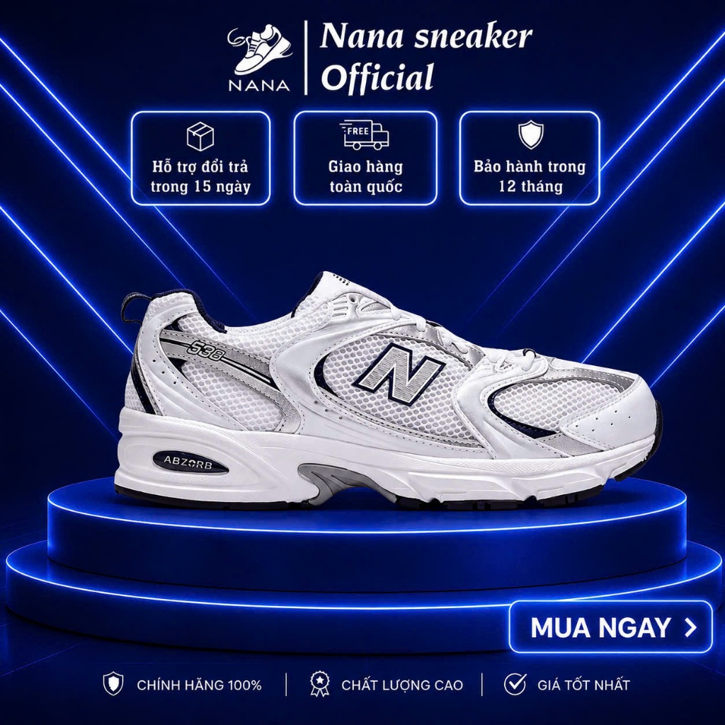 [ 𝙎𝘼𝙇𝙀 Chính Hãng ] Giày ƝЄᗯ ƁAĻAƝƇЄ 530 AUTHENTIC. Giày Sneaker NB530 Basic Trắng Bạc Nam Nữ bao ch