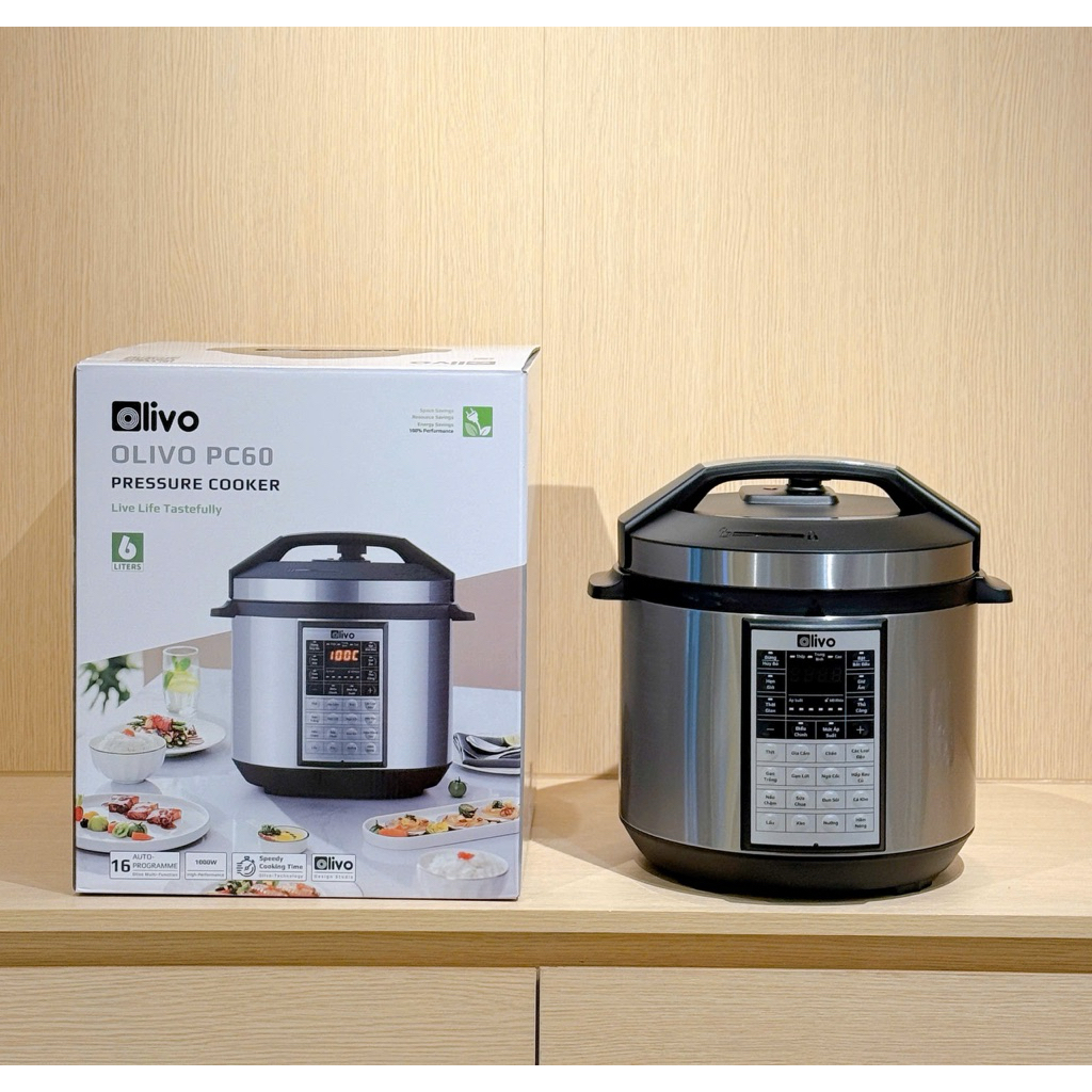 Nồi Áp Suất Điện Đa Năng OLIVO PC60 - 16 Chức Năng - Dung Tích 6L - Công Suất 1000W