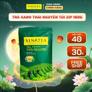 Trà xanh sợi rời túi zip 180g, trà thái nguyên cao cấp, đậm vị, thơm tự nhiên, trà vinatea