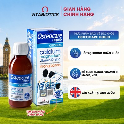 TPBVSK Vitabiotics OSTEOCARE LIQUID (siro) bổ sung Kẽm, canxi, magiê, vitamin D3, Hỗ Trợ Xương Chắc Khỏe Chai 200ml